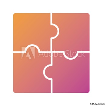 puzzle pieces silhouette style icon