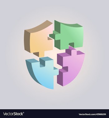 puzzle shield colorful