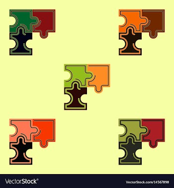 Puzzles collection vector image