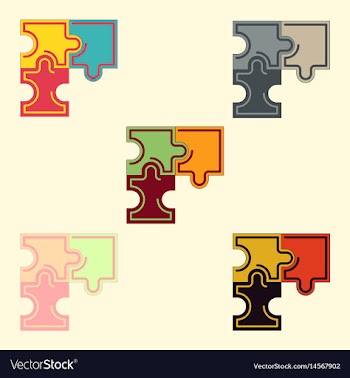 Puzzles collection vector image