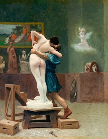 Pygmalion and Galatea (ca. 1890) painting by Jean&ndash;L&eacute;on G&eacute;r&ocirc;me. Original from The MET Museum. Digitally enhanced by rawpixel.