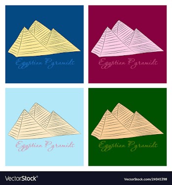 Pyramids in the desert vector image