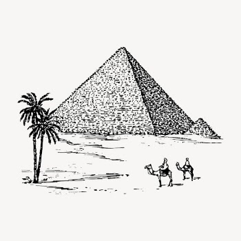 Pyramids of Giza clipart, vintage | Free Vector - rawpixel