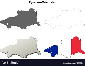 Pyrenees-Orientales Languedoc-Roussillon outline vector image