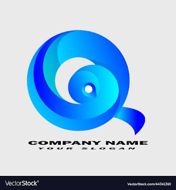 q abstract modern 3d letter logo