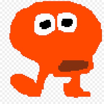 Q*bert Pixel art Clip art Smiley Drawing - qbert stamp 