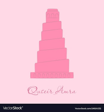 Qasr amra in jordan flat cartoon style historic vector image