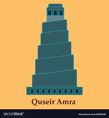 Qasr amra in jordan flat cartoon style historic vector image