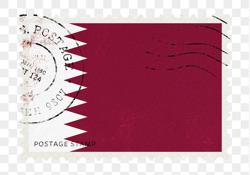 Qatar flag png post stamp | Free PNG - rawpixel