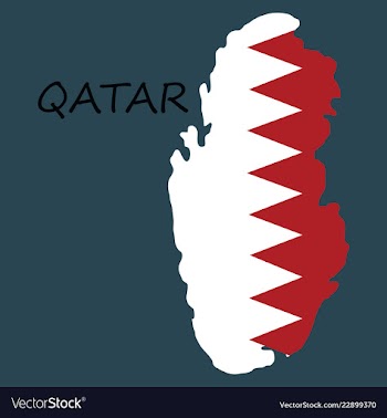 Qatar map with waving flag of country vector image
