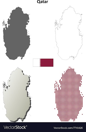 Qatar outline map set vector image