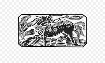 Qilin Logo Unicorn - Black and white decorative pattern unicorn 