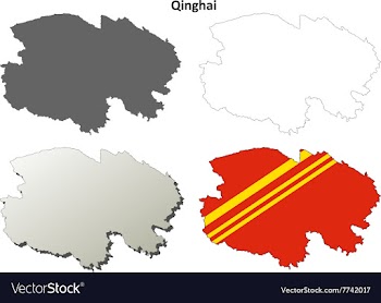 Qinghai blank outline map set vector image