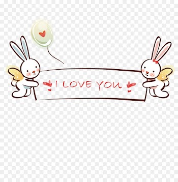 Qixi Festival Cartoon Poster - Couple Bunny 