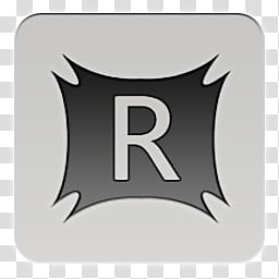 Quadrates Extended, square gray frame illustration with R text overlay transparent background PNG clipart