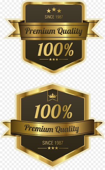 Quality Label Royalty-free - Vector hand painted gold badge 