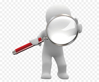 Quantitative research Data collection Information - The little man holding the magnifying glass 
