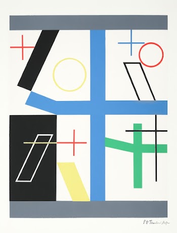 Quatre espaces &agrave; croix bris&eacute;e (1932) by Sophie Taeuber&ndash;Arp Original from The National Gallery of Denmark. Digitally enhanced by rawpixel.