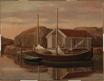 Quay and boat shed, 1850, | Free Photo - rawpixel