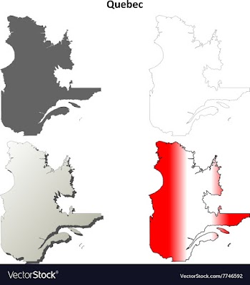 Quebec blank outline map set vector image