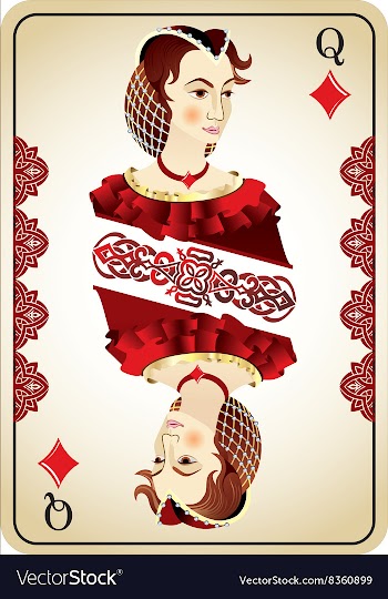 Queen of Diamonds from a Pack of Playing Cards vector image