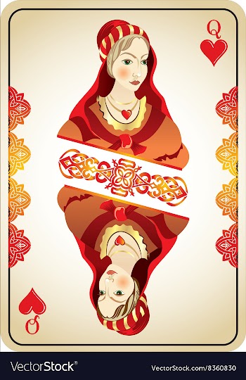 Queen of Hearts from a Pack of Playing Cards vector image