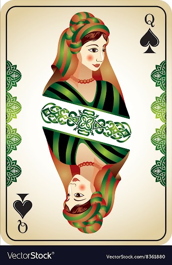 Queen of Spades from a Pack of Playing Cards vector image