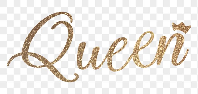 Queen png, gold glittery calligraphy | Free PNG - rawpixel