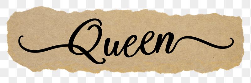 Queen png word, black calligraphy | Free PNG - rawpixel