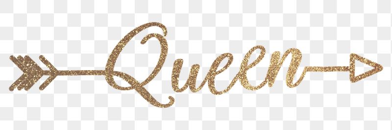 Queen png word, gold glittery | Free PNG - rawpixel