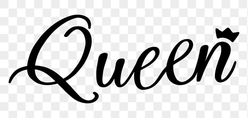 Queen png word, minimal black | Free PNG - rawpixel