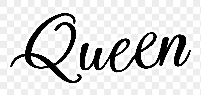 Queen png word, minimal black | Free PNG - rawpixel