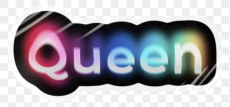 Queen png word sticker, neon | Free PNG - rawpixel