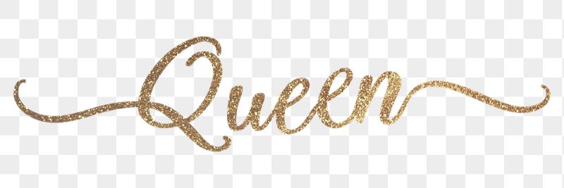 Queen word png, gold glittery | Free PNG - rawpixel