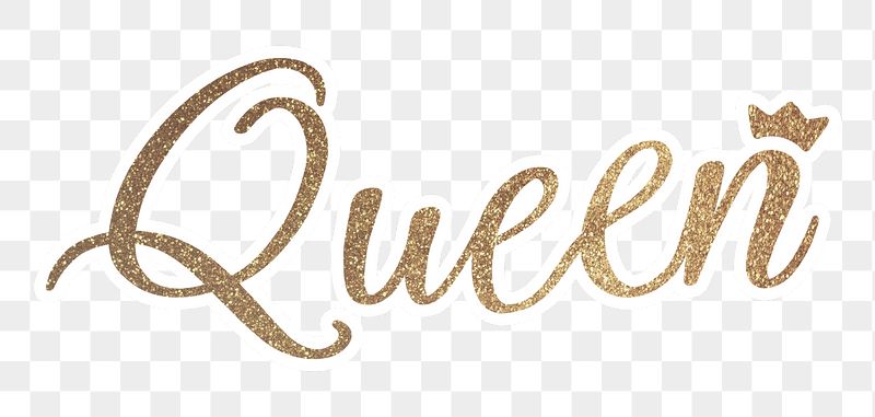 Queen word png, gold glittery | Free PNG - rawpixel