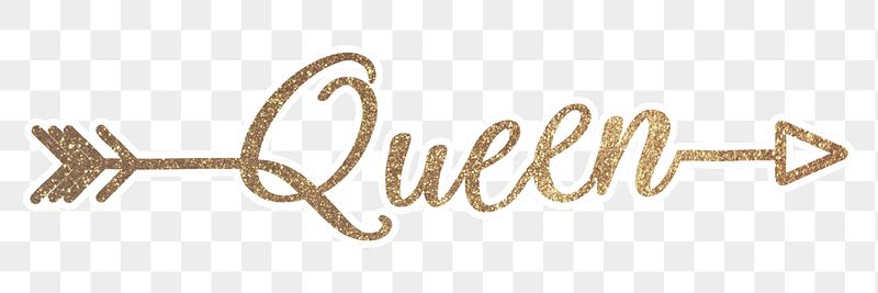 Queen word png, gold glittery | Free PNG - rawpixel
