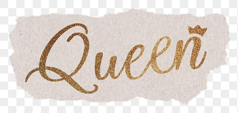 Queen word png, gold glittery | Free PNG - rawpixel