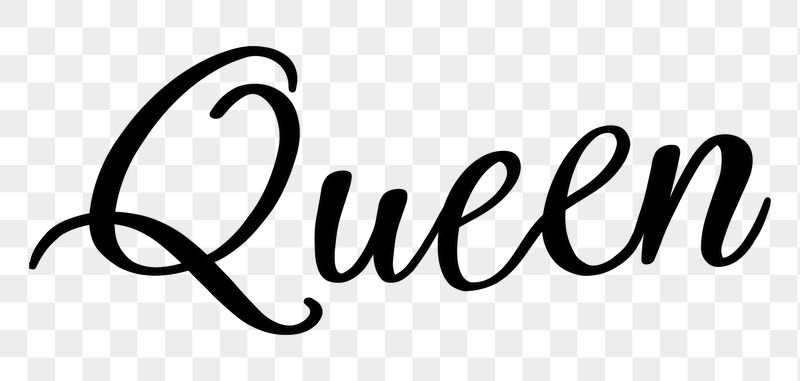 Queen word png, minimal black | Free PNG - rawpixel