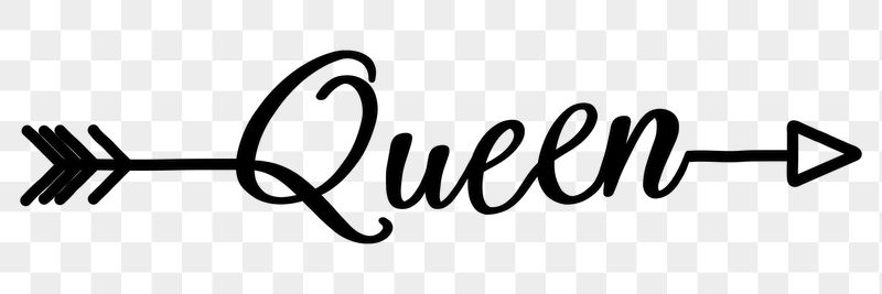 Queen word png, minimal black | Free PNG - rawpixel