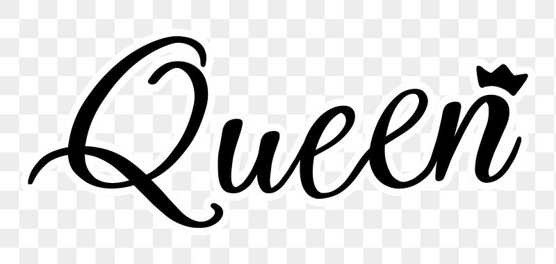 Queen word png, minimal black | Free PNG - rawpixel