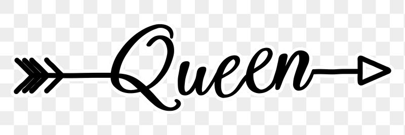 Queen word png, minimal black | Free PNG - rawpixel