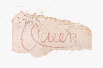 Queen word sticker, ripped paper | Free PSD - rawpixel