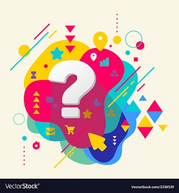 Question mark on abstract colorful spotted vector image