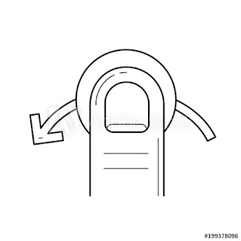 Quick swipe left vector line icon isolated on white background