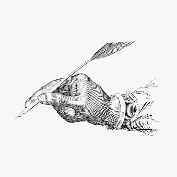 Quill writing hand drawn clipart, | Free Vector Illustration - rawpixel