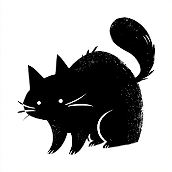 Quirky Black Cat Silhouette
