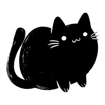 Quirky Black Cat Silhouette