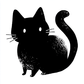 Quirky Black Cat Silhouette
