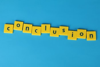 "Conclusion" Word Formed From Lettered Yellow Tiles 