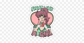 "sailor Moon- Fight Like A Girl " Stickers By Seignemartin - Fight Like A Girl Sailor Moon
